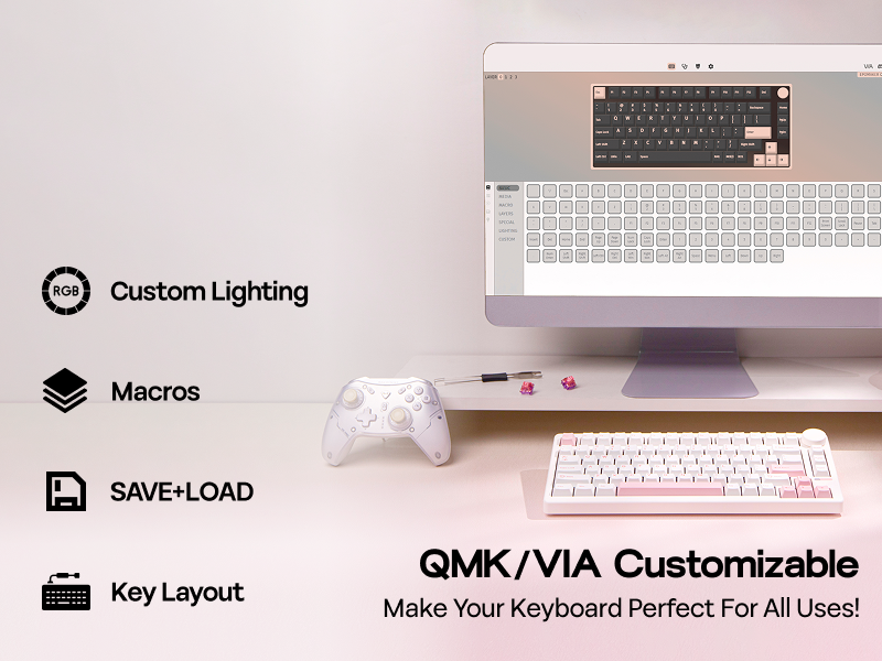 EPOMAKER QK81 75% Wireless Mechanical Gaming Keyboard, QMK/VIA